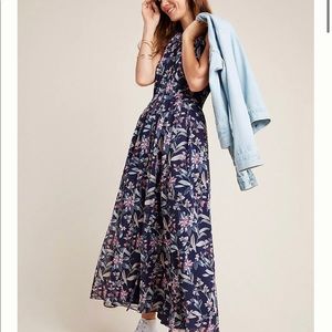 Gal Meets Glam Blue Siena Floral Halter Casual Maxi Dress